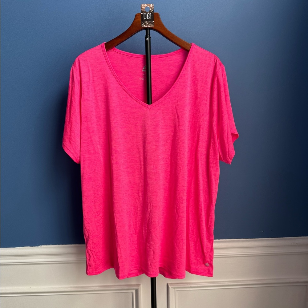 RBX Bright Pink Short Sleeve Workout V-Neck Tee